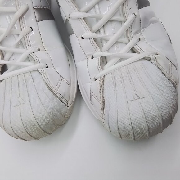 ADIDAS PRO MODEL 2G TEAM WHIITE & SILVER BASKETBALL HIGHTOP SHOE SIZE 14 - Picture 2 of 5
